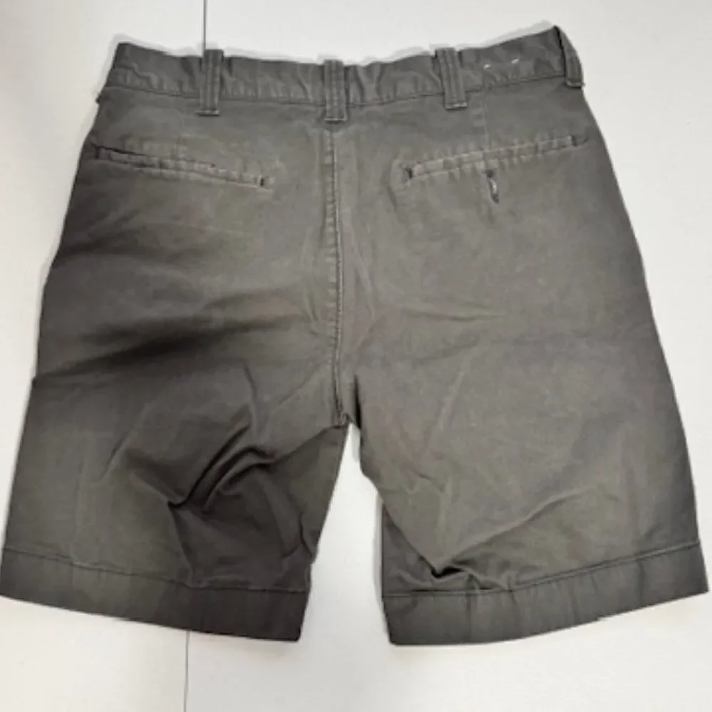USED Men's J. Crew Flex Chino Flat Front Shorts Color Dark Grey Size 29 - Picture 2 of 2